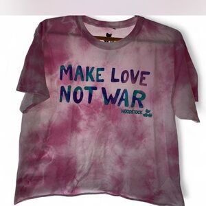 Woodstock Pink Tie-Dye 'Make Love Not War' T-Shirt